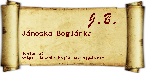 Jánoska Boglárka névjegykártya